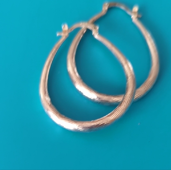Vintage Sterling Silver Large Hoop Earrings - Picture 3 of 4
